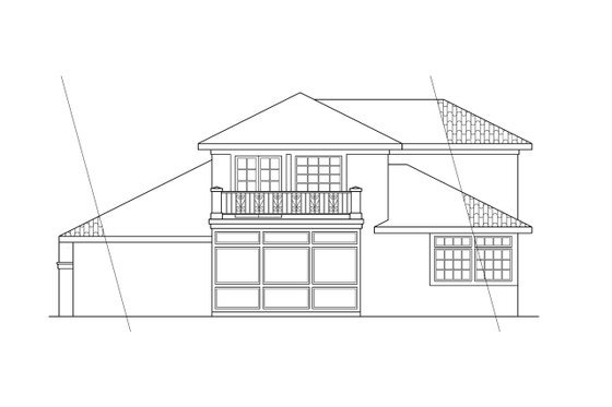 Exterior - Rear Elevation for Mediterranean House Plan #124-235 - 3 bed, 2.5 bath