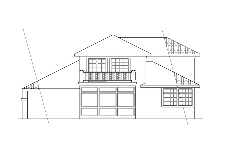 Home Plan - Exterior - Rear Elevation for Mediterranean House Plan #124-235 - 3 bed, 2.5 bath