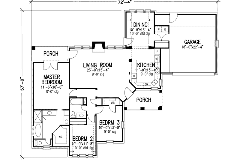 Home Plan - Floor Plan - Main Floor for European House Plan #410-311 - 3 bed, 2 bath