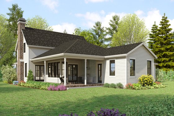 Exterior - Rear Elevation for Farmhouse House Plan #48-1081 - 5 bed, 3 bath