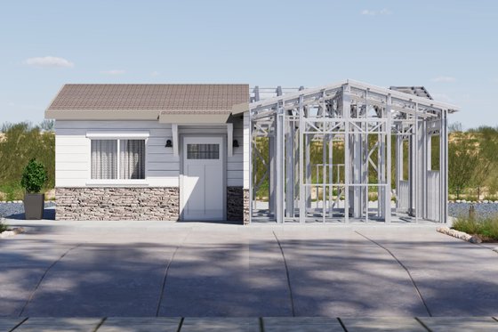 Exterior - Front Elevation 6 for Ranch House Plan #1106-152 - 2 bed, 2 bath