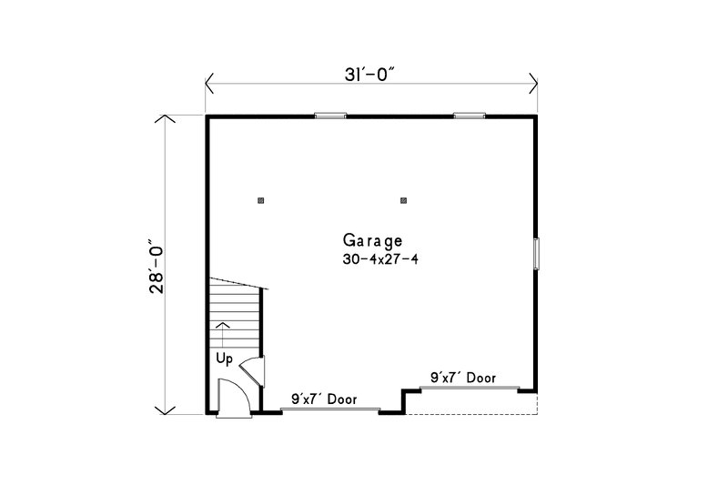 Architectural House Design - Floor Plan - Main Floor for Traditional House Plan #22-456 - 1 bed, 1 bath