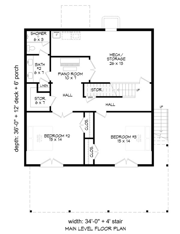 Country Floor Plan - Lower Floor Plan #932-1190