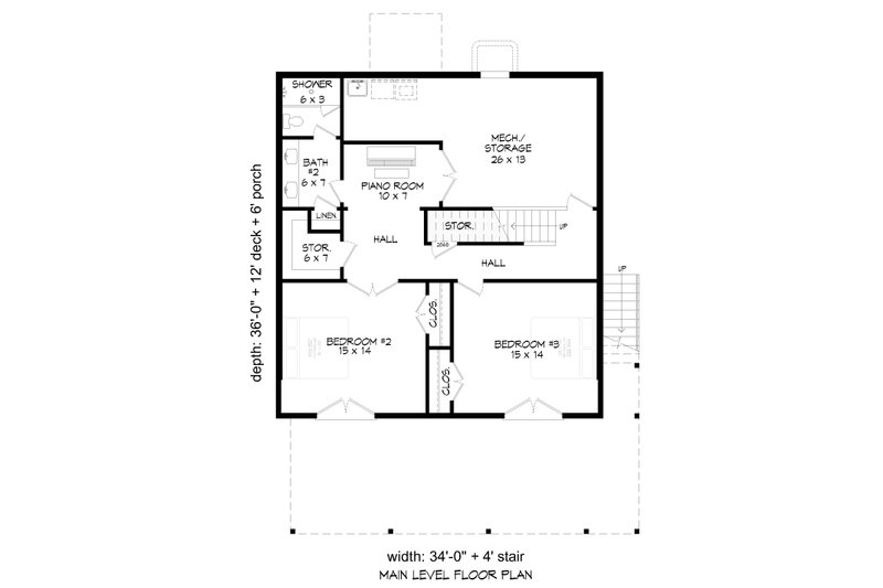 Architectural House Design - Floor Plan - Lower Floor for Country House Plan #932-1190 - 3 bed, 2 bath