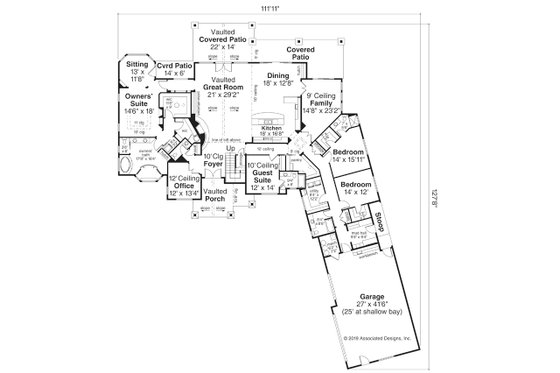 Floor Plan - Main Floor for Craftsman House Plan #124-1163 - 4 bed, 5 bath