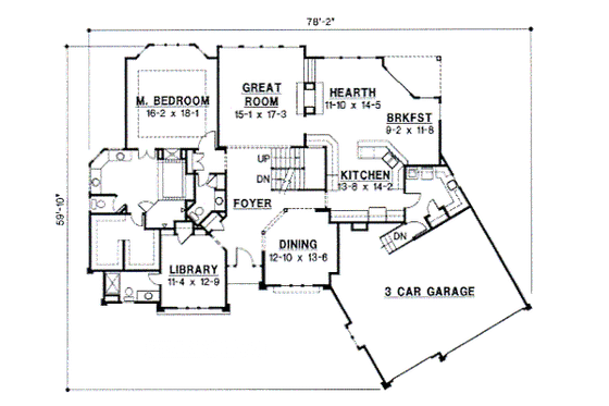 Floor Plan - Main Floor for Modern House Plan #67-734 - 5 bed, 4 bath