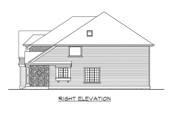 Exterior - Other Elevation 3 for Traditional House Plan #132-136 - 3 bed, 2.5 bath