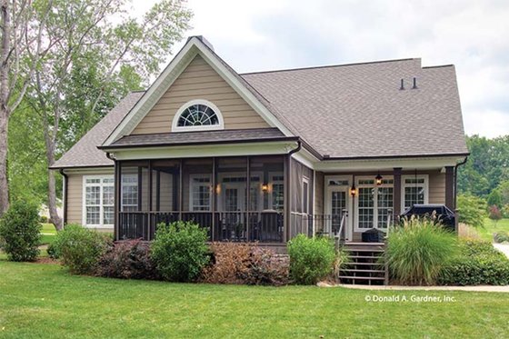 Exterior - Rear Elevation for European House Plan #929-34 - 3 bed, 2.5 bath