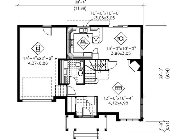 Dream House Plan - European Floor Plan - Main Floor Plan #25-4181