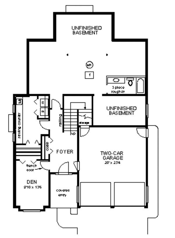 Traditional Floor Plan - Lower Floor Plan #18-208