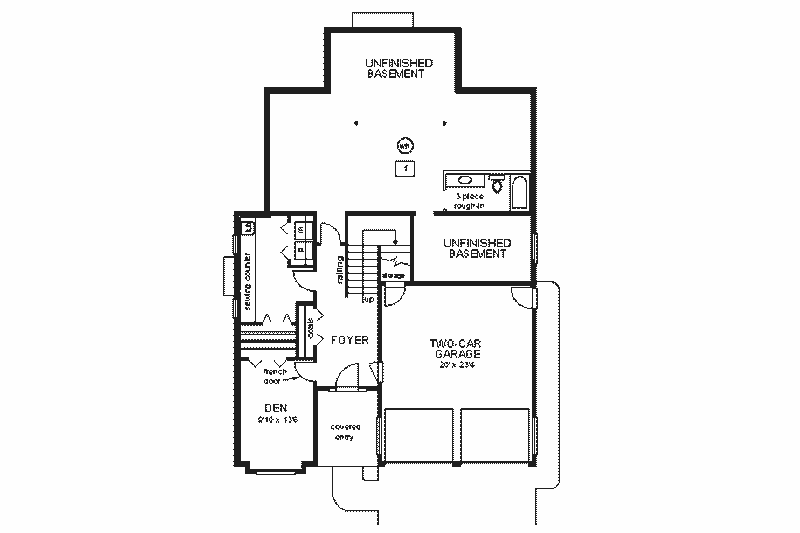 Home Plan - Floor Plan - Lower Floor for Traditional House Plan #18-208 - 4 bed, 2 bath