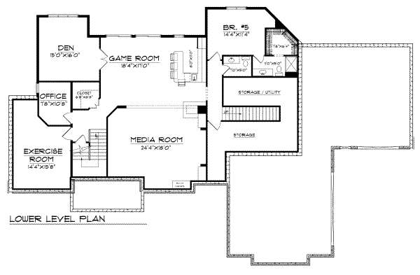 Dream House Plan - European Floor Plan - Lower Floor Plan #70-548