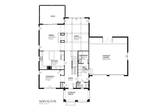 Floor Plan - Main Floor for Traditional House Plan #901-50 - 4 bed, 3.5 bath