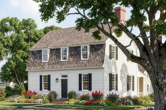 Exterior - Front Elevation for Colonial House Plan #137-342 - 3 bed, 2.5 bath