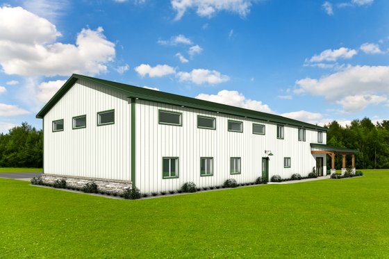 Exterior - Rear Elevation 3 for Barndominium House Plan #1084-16 - 3 bed, 2.5 bath