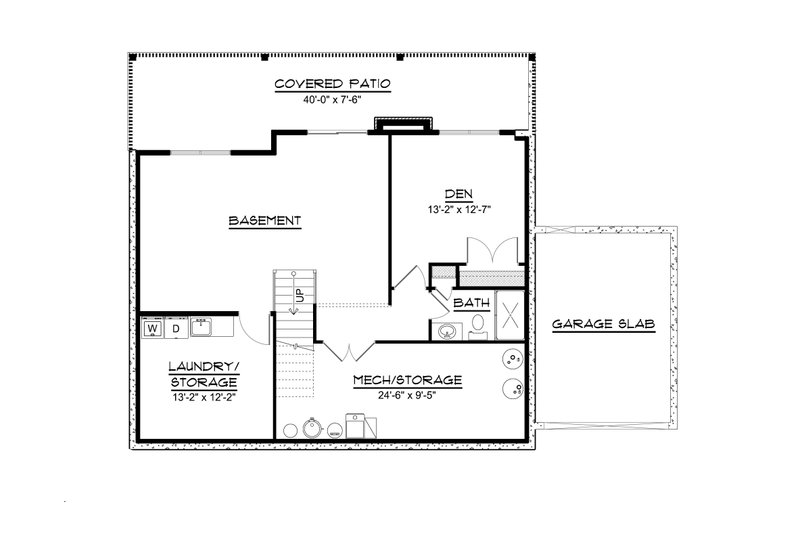 House Design - Floor Plan - Lower Floor for Contemporary House Plan #1064-459 - 2 bed, 2 bath