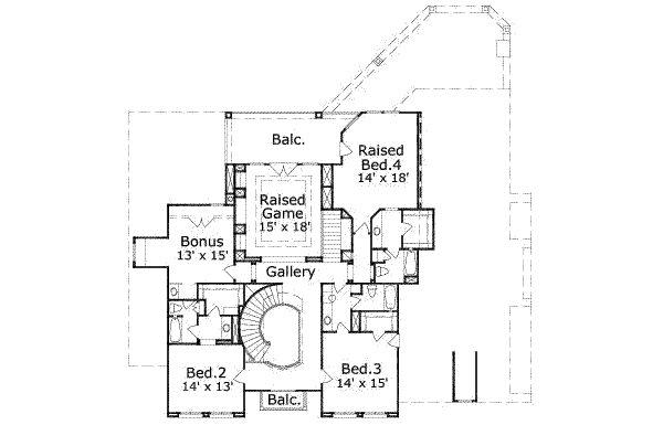 European Floor Plan - Upper Floor Plan #411-118