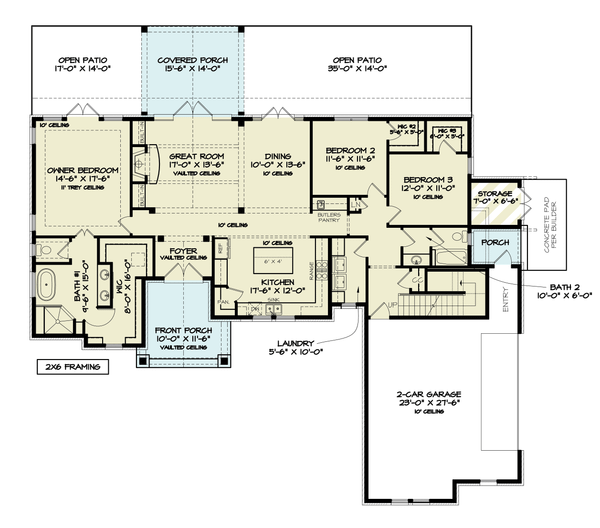 Farmhouse Floor Plan - Main Floor Plan #119-451