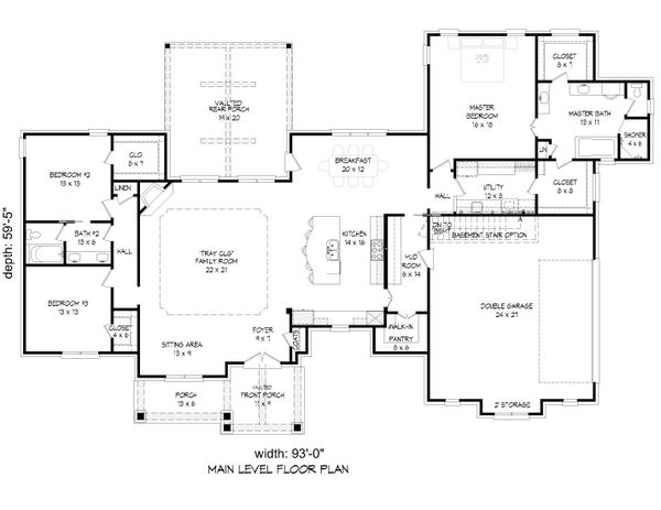 Home Plan - Traditional Floor Plan - Main Floor Plan #932-401