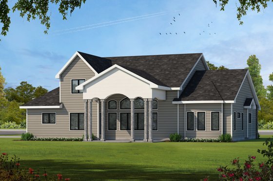Exterior - Front Elevation 3 for Country House Plan #20-2133 - 4 bed, 4 bath