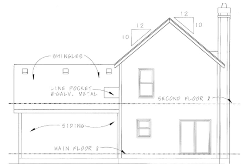 Home Plan - Exterior - Rear Elevation 1 for Cottage House Plan #20-1209 - 3 bed, 2.5 bath