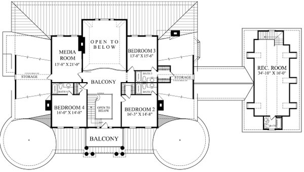 House Blueprint - Farmhouse Floor Plan - Upper Floor Plan #137-407