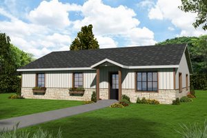 Ranch Exterior - Front Elevation Plan #117-295