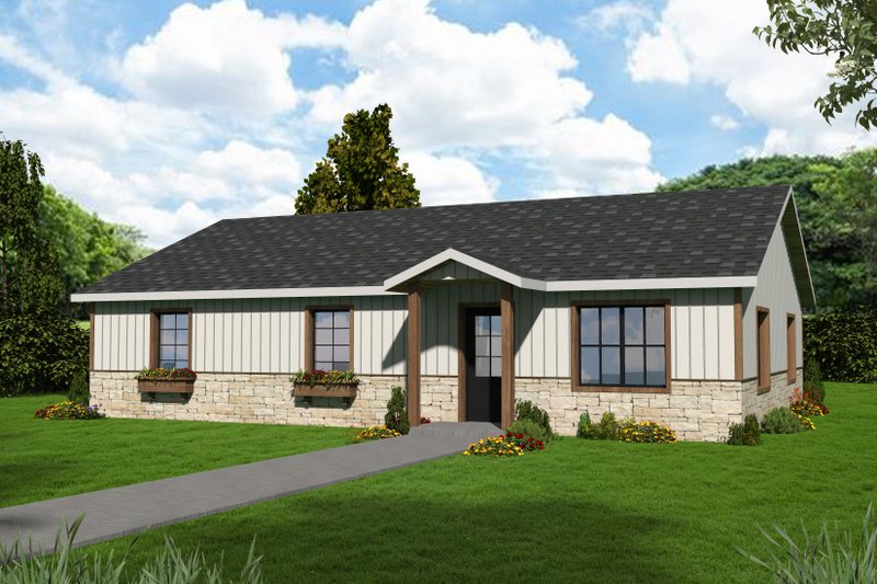 Dream House Plan - Ranch Exterior - Front Elevation Plan #117-295