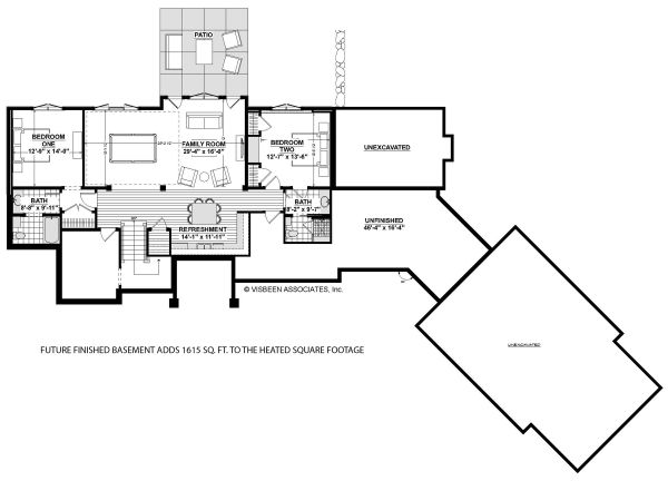 Country Floor Plan - Lower Floor Plan #928-333