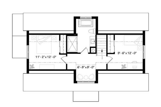 Floor Plan - Upper Floor for Contemporary House Plan #23-2312 - 3 bed, 3 bath