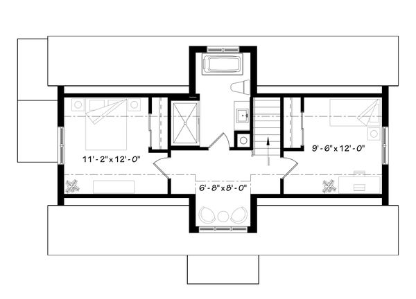 Contemporary Floor Plan - Upper Floor Plan #23-2312