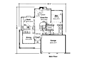 Floor Plan - Main Floor House Plan #312-600 - 3 bed, 2.5 bath