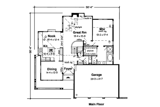 Floor Plan - Main Floor House Plan #312-600 - 3 bed, 2.5 bath