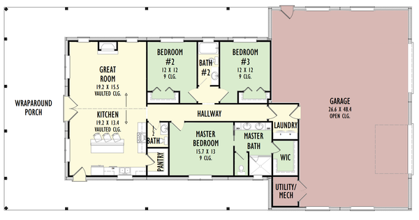 Barndominium Floor Plan - Main Floor Plan #1092-47