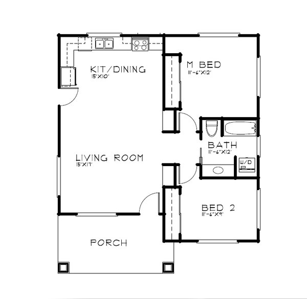 Bungalow Floor Plan - Main Floor Plan #515-49