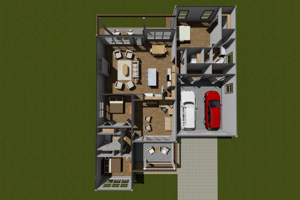 Architectural House Design - Traditional Floor Plan - Main Floor Plan #513-2080