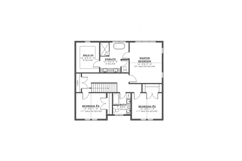 House Design - Floor Plan - Upper Floor for Farmhouse House Plan #1086-20 - 4 bed, 3.5 bath