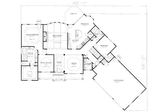 Floor Plan - Main Floor for Traditional House Plan #437-106 - 3 bed, 3 bath