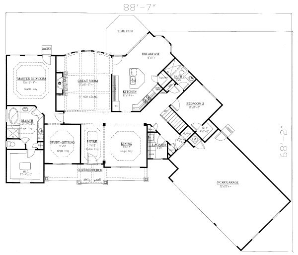 Home Plan - Traditional Floor Plan - Main Floor Plan #437-106