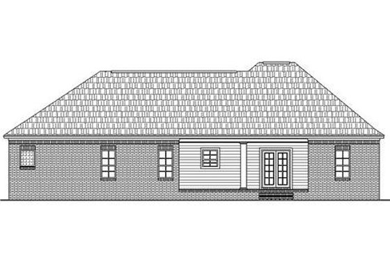 Exterior - Rear Elevation for Southern House Plan #21-121 - 3 bed, 2 bath