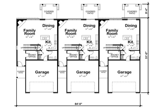 Floor Plan - Main Floor for Traditional House Plan #20-2356 - 3 bed, 3 bath