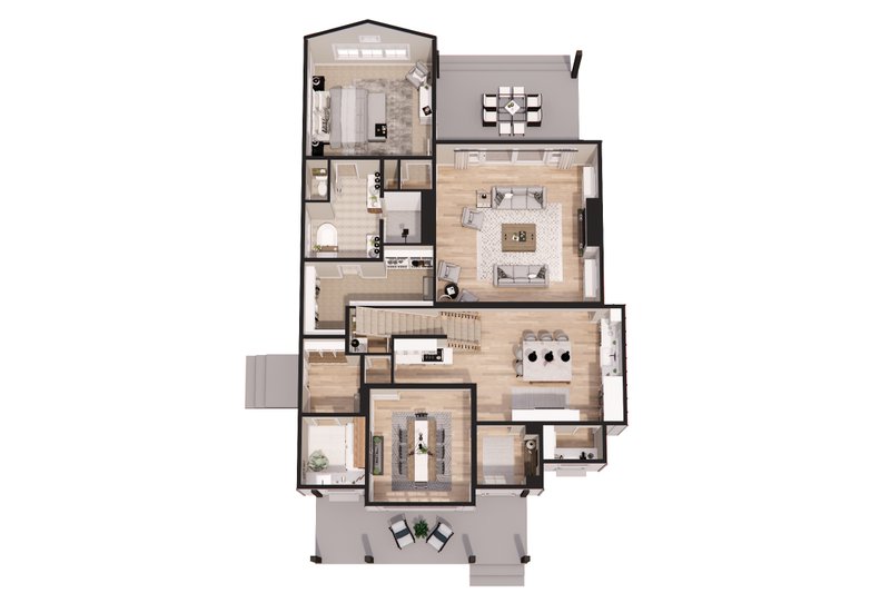 Dream House Plan - Floor Plan - Main Floor 1 for Craftsman House Plan #51-1561 - 3 bed, 3.5 bath