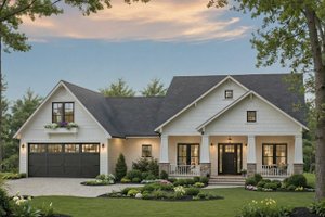 House Blueprint - Ranch Exterior - Front Elevation Plan #21-614