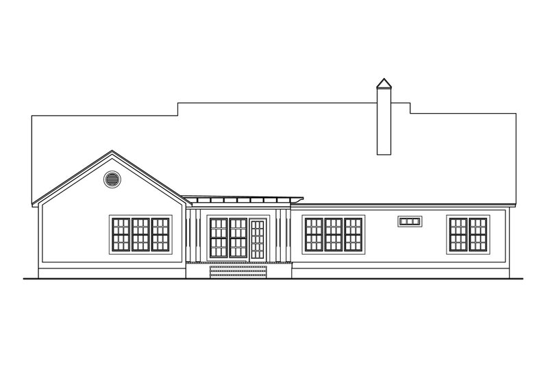 Home Plan - Exterior - Rear Elevation for Farmhouse House Plan #406-271 - 4 bed, 2 bath