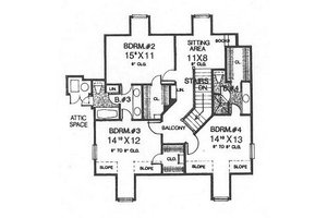 Floor Plan - Upper Floor for Farmhouse House Plan #310-625 - 4 bed, 4 bath