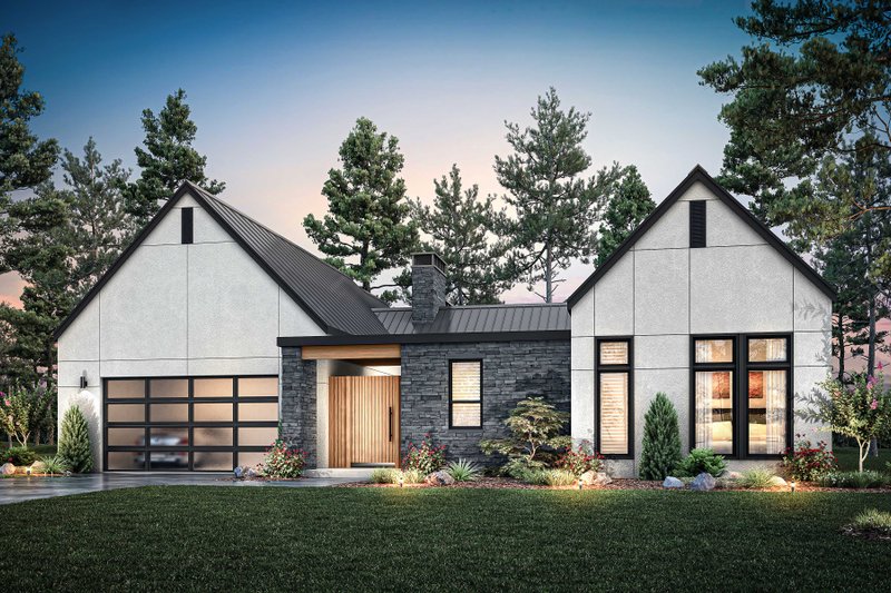 House Blueprint - European Exterior - Front Elevation Plan #1070-257