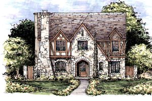 Tudor Exterior - Front Elevation Plan #141-339