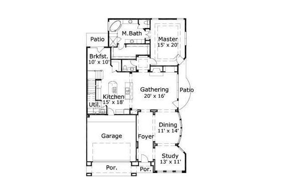 Floor Plan - Main Floor for European House Plan #411-338 - 3 bed, 4.5 bath