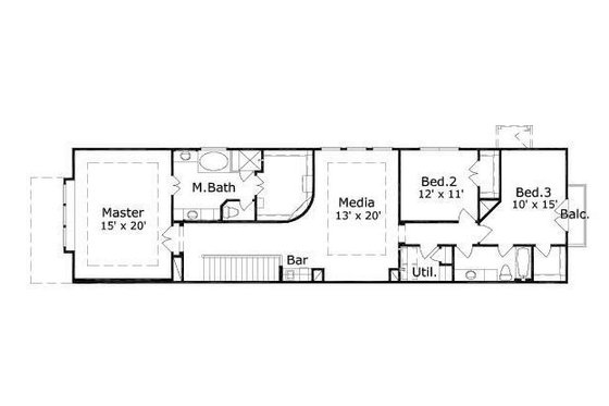 Floor Plan - Upper Floor for European House Plan #411-693 - 3 bed, 2.5 bath