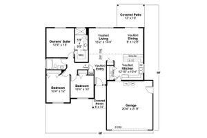 Floor Plan - Main Floor for Ranch House Plan #124-1224 - 3 bed, 2 bath